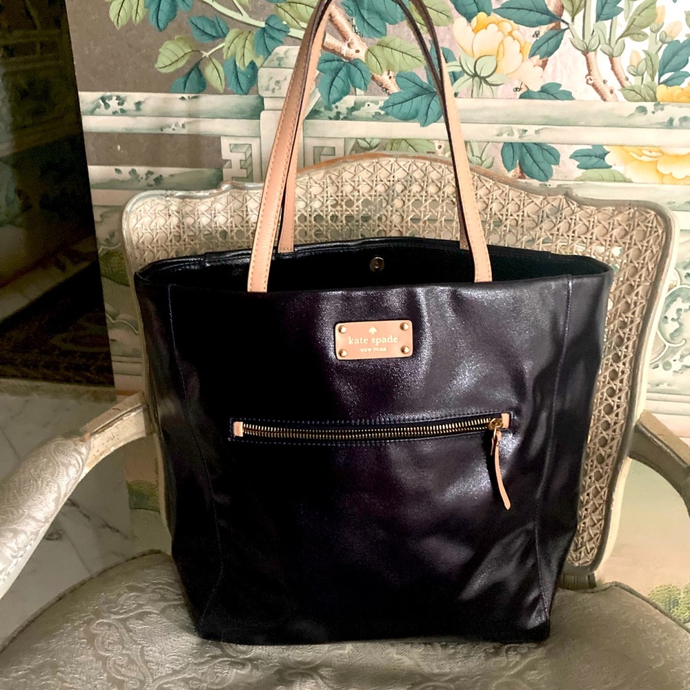 Kate Spade Black and Tan Leather Tote